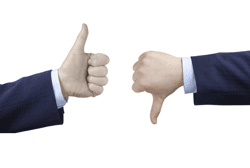 thumb up, thumb down